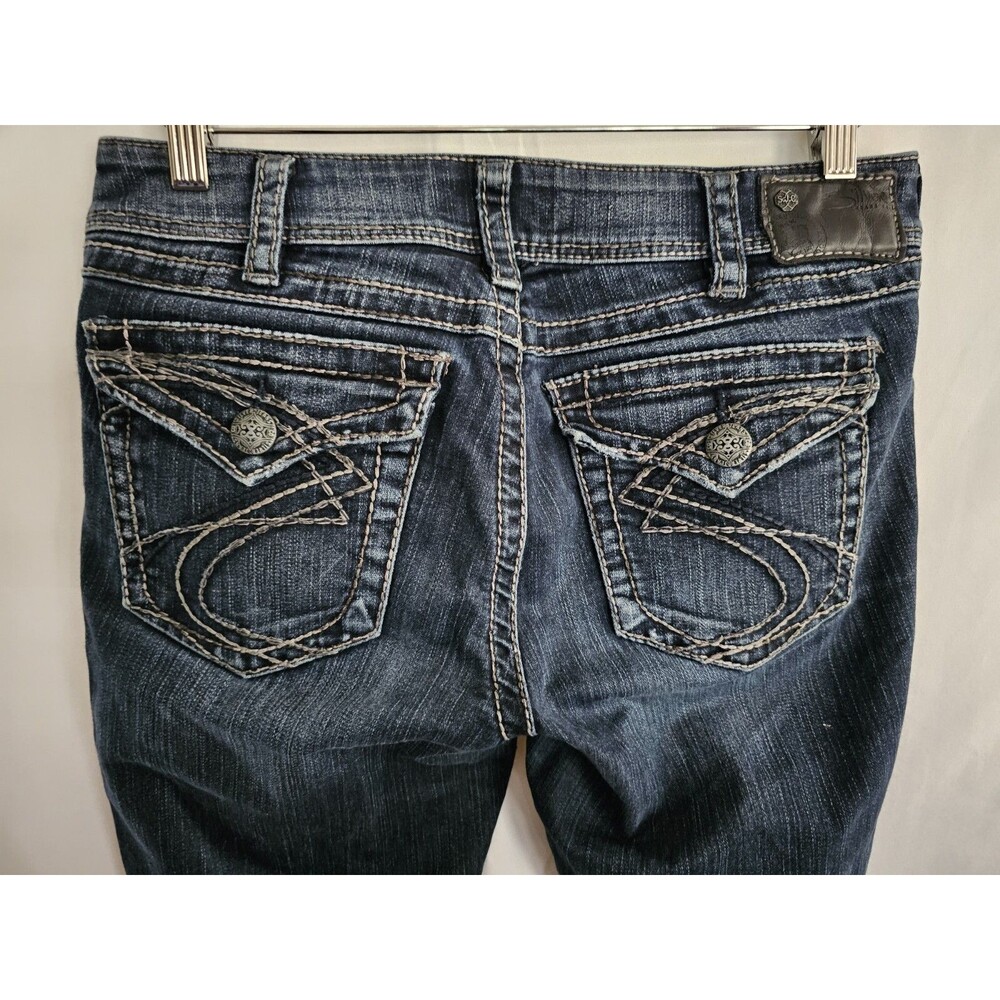 Silver Jeans 30 Women's Boyfriend Western Glove Works Stretch Denim Suki Surplus
